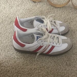 Adidas Samba White and Red Shoes